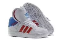 cool adidas attitude chaussures hommes femmes double languette blanc rouge bleu